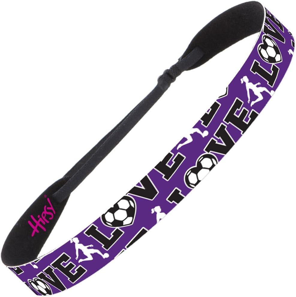 Hipsy Women's Adjustable NO Slip Purple Soccer Headbands