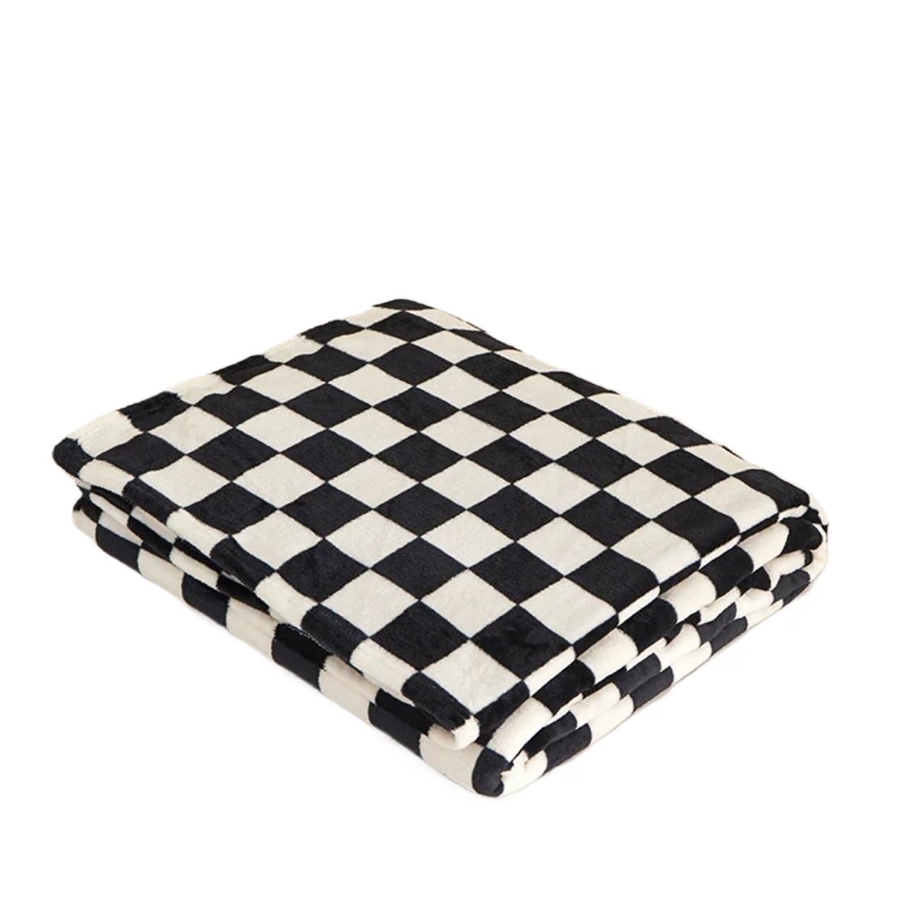 EYRMQWJPC Cool Lightweight Blanket, Cooling Checkerboard Plaid Sofa Blanket Multicolor 100x150cm(Black)