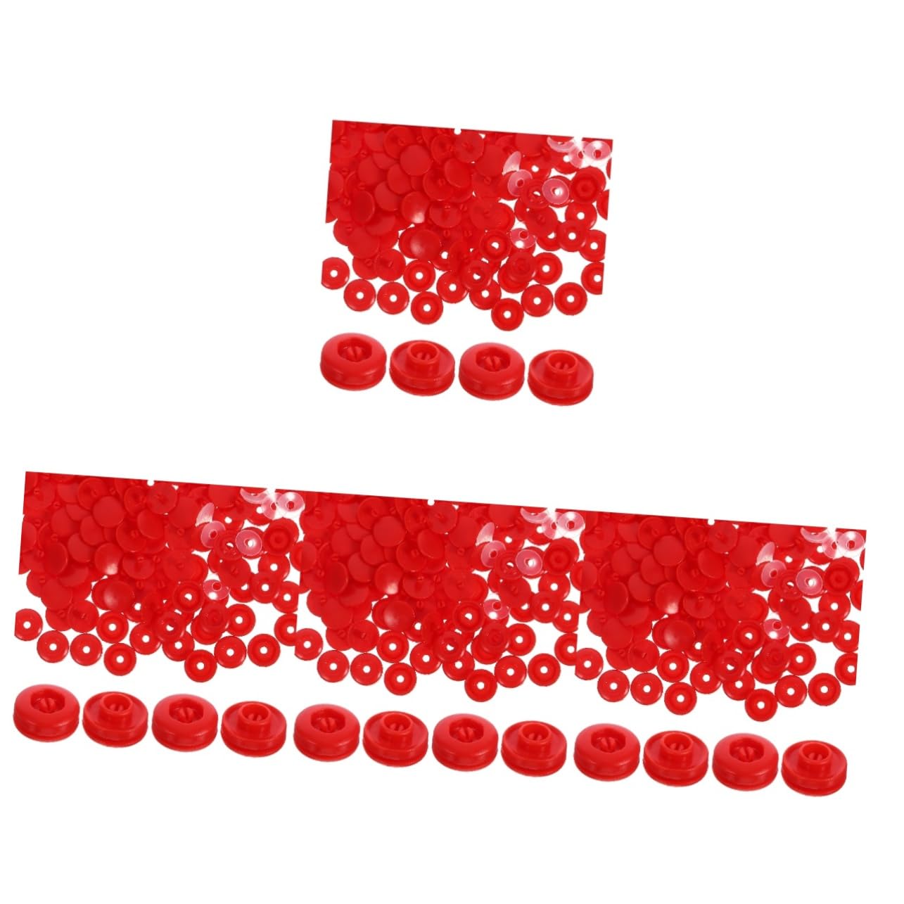 Tofficu 400 Sets Druckknöpfe Knöpfe Kleidung Knopf Druckknöpfe Knopfverschluss Werkzeug Hemd Kunststoff Zubehör Rot