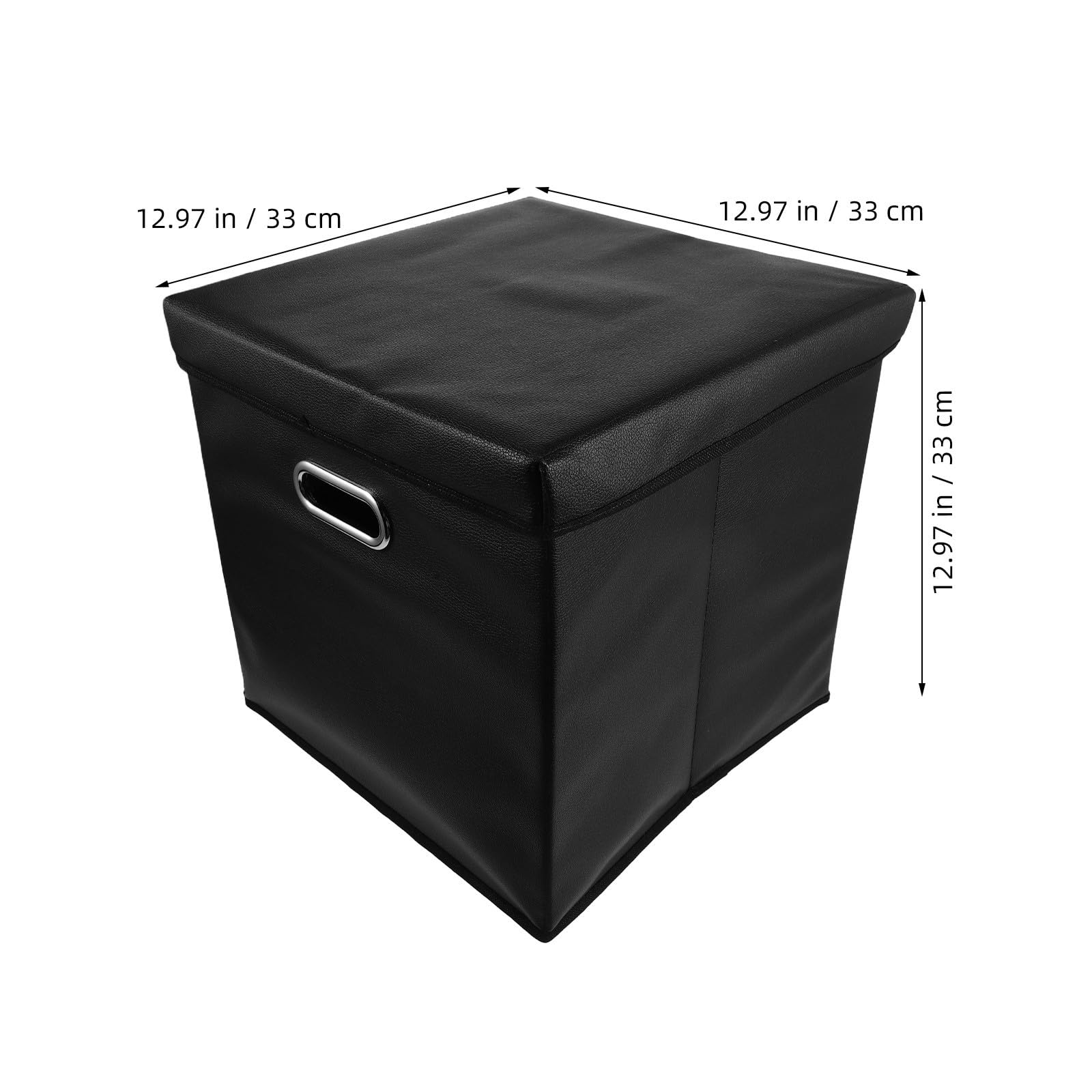 Uonlytech Porta Dischi Vinile Nero con Manico Resistente All'acqua in Pu e Lega, Contenitore Portatile per Album Vinile, Organizer Compatto per Raccolta Musicale