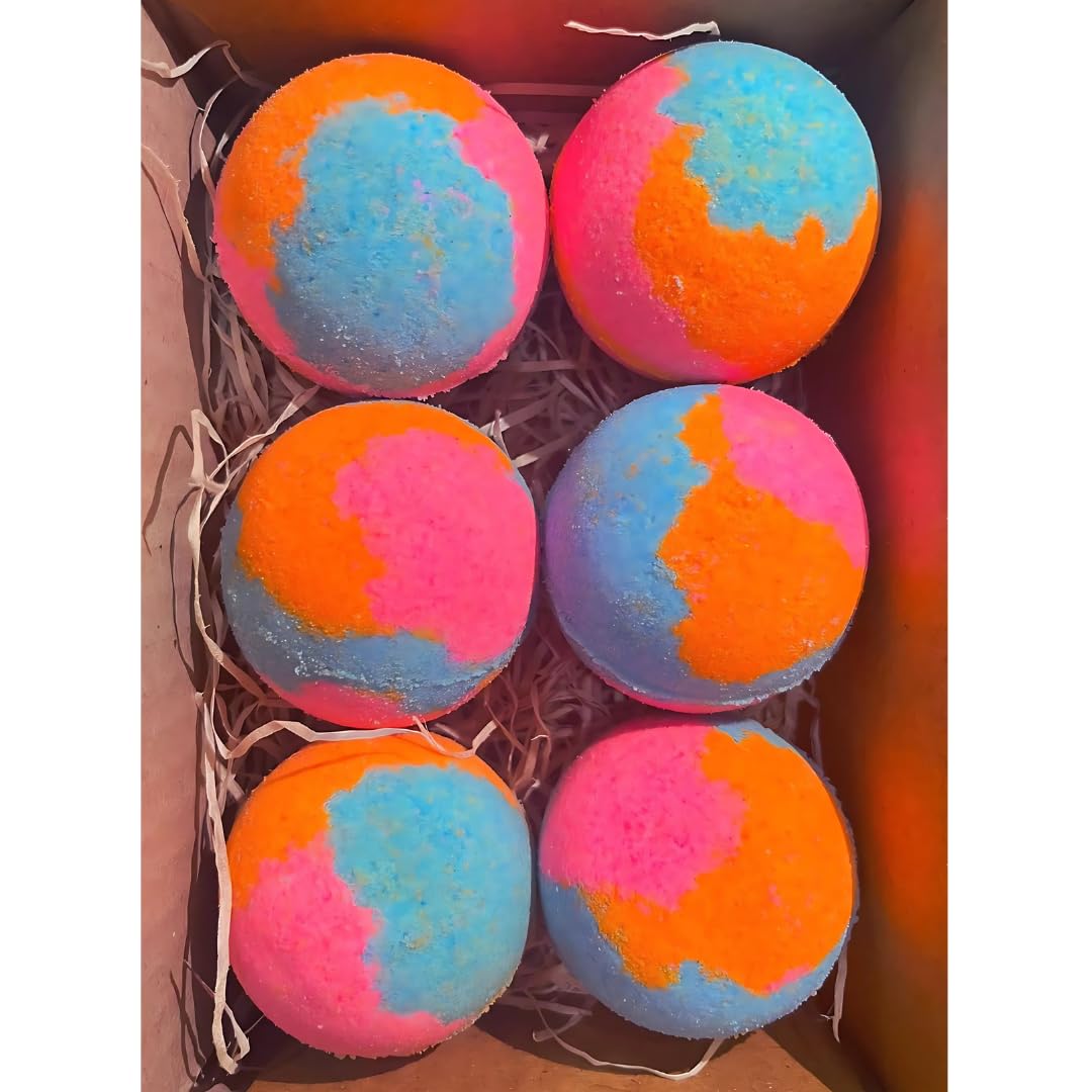 Premium Rose Bath Bombs – Long-Lasting, Moisturizing & Hydrating Bath Bombs for Relaxing Hot Water Bath, Aromatic & Skin-Soothing, 75g Each, Pack of 6