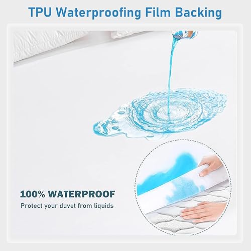 Miniatura 3 de WYFKYMXX Funda de edredón impermeable lavable y reutilizable, transpirable, funda de edredón blanca con cierre de cremallera (King)