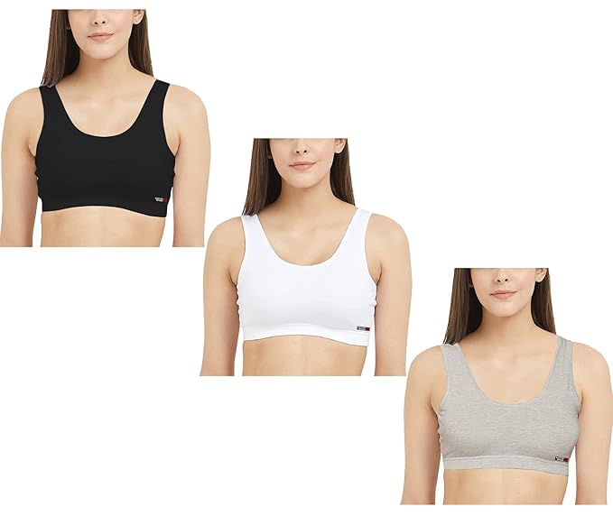 Cotton Non Wired Non Padded Crop Top Active Gym Wear Sports Bra for Women Combo Pack