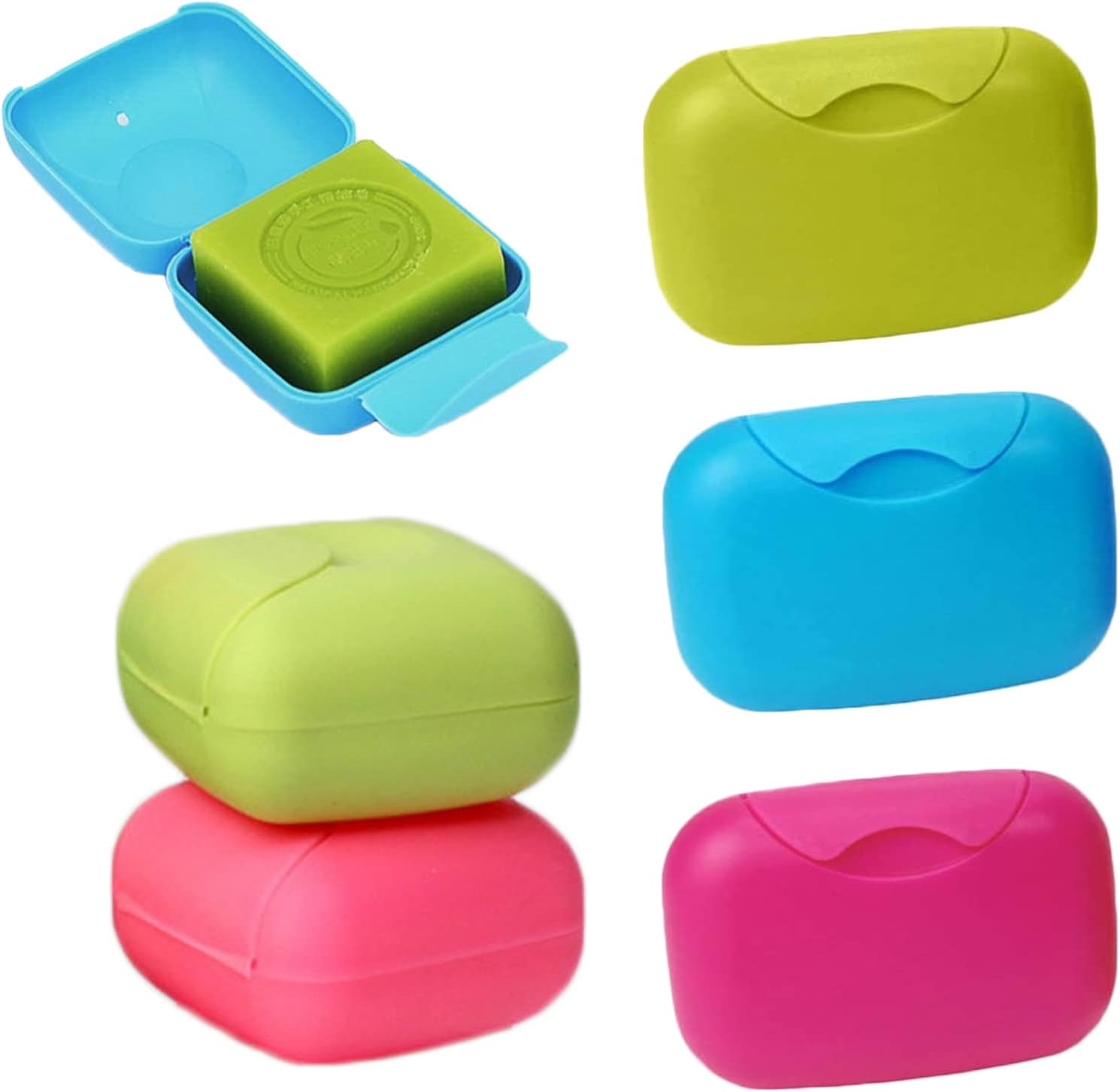 Travel soap sheets plastic box portable candy colour soap container