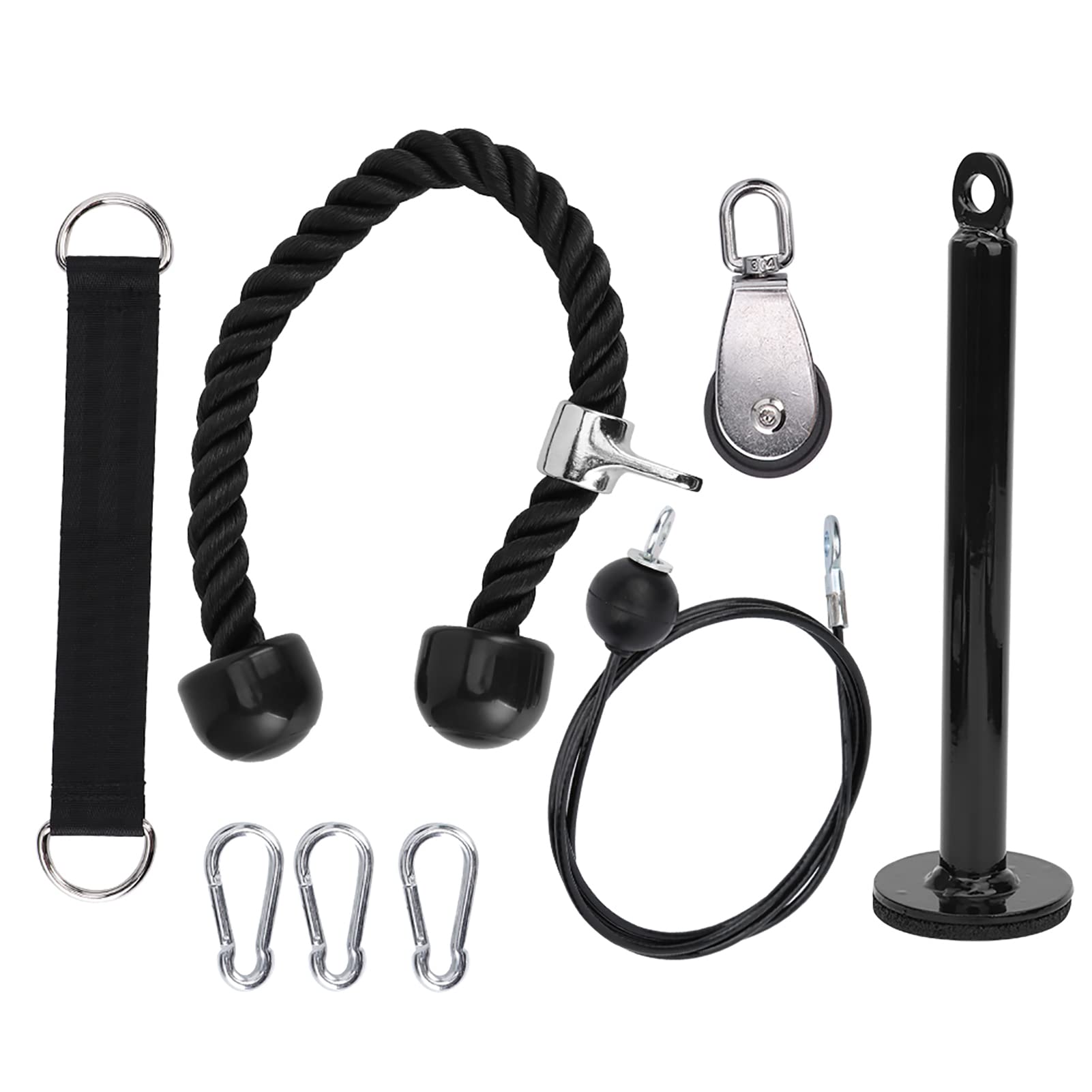 Equipo de Ejercicio de Cuerda de polea DIY, Kit de Entrenamiento de Fuerza de Brazo portátil, Kit de Entrenamiento de tríceps para Gimnasio en casa, Juego de 8 Uds de Acero