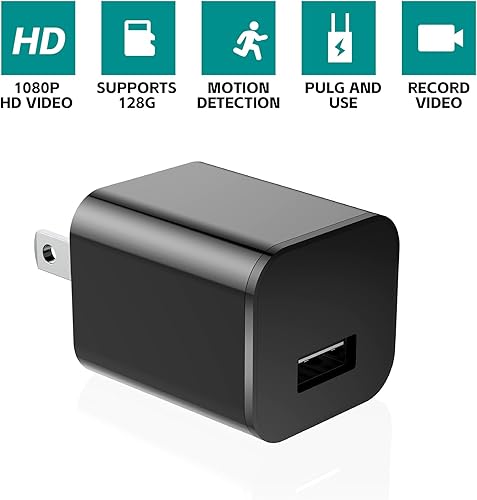 Miniatura 2 de DUVIX Mini cámara con tarjeta 64G 1080P Cargador de cámara de seguridad pequeño con detección de movimiento para interiores (sin WiFi)