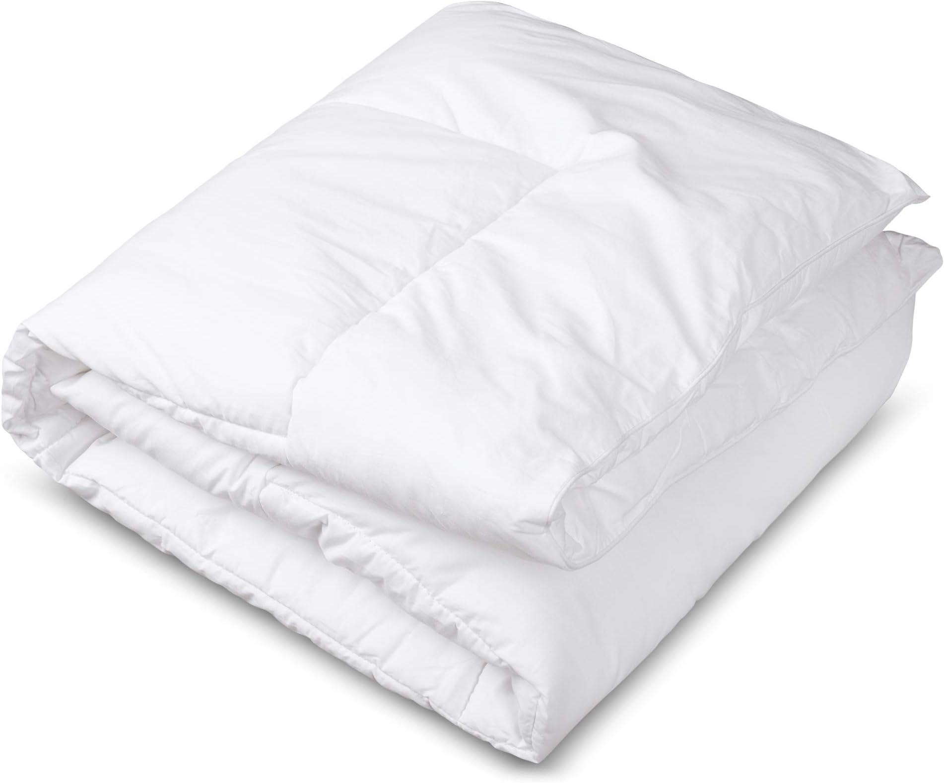 CIRCLESHOME 100% Cotton Toddler Comforter for Crib & Bed, Healthy and Breathable Baby Quilt Blanket (37x52) White