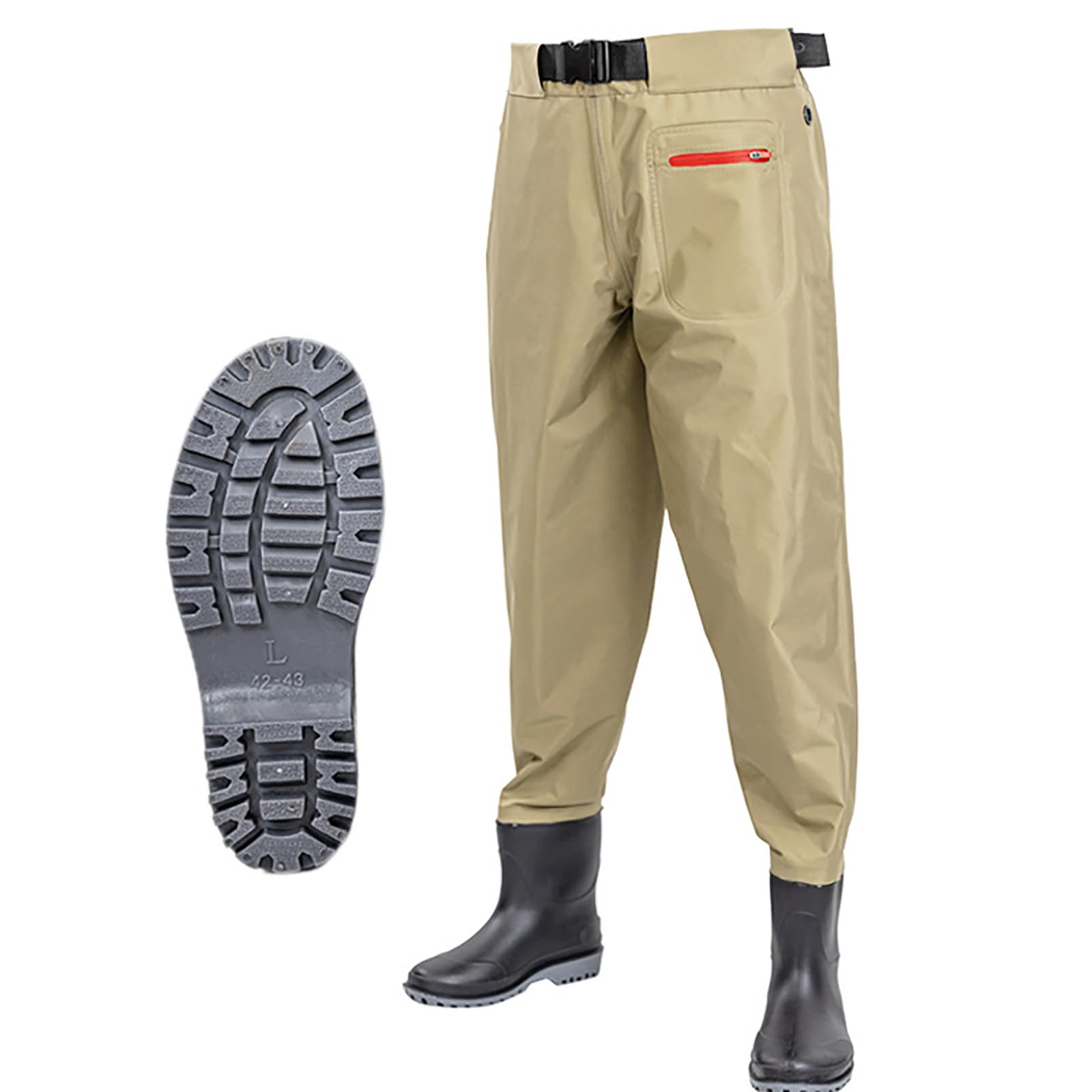 Waist Wading Pants, Hip Waders, Waterproof Outdoor Fishing Hunting Waist Waders with Boots, Wading Shoes for Men and Women,for Fly Fishing,Duck Hunting,Kayaking,A-42