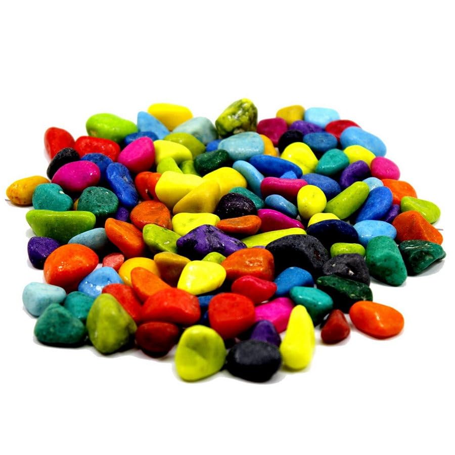 Hug A Plant | Multicolour Mixed 2KG Pebble Stones for Home Decorative|Vase Fillers| Aquarium Fish Tank |Lawn|Multi-Purpose