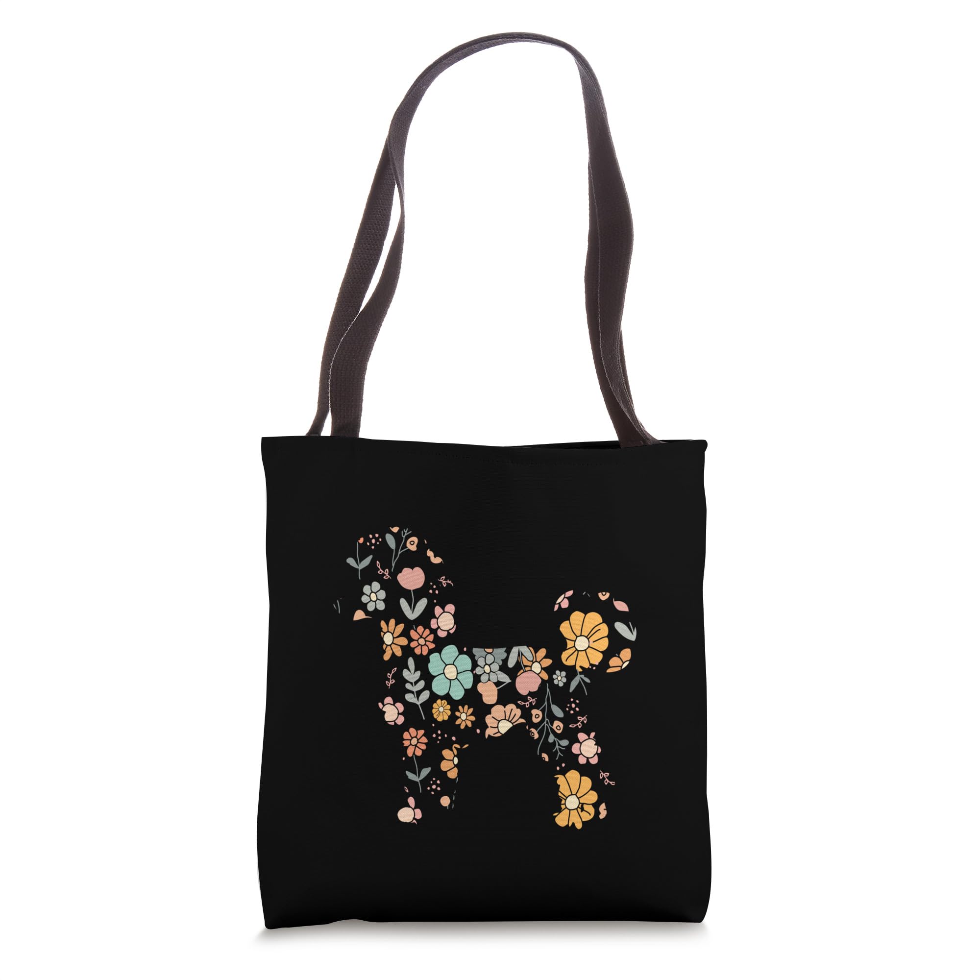 ●depound● Poodle Bag Tote Brown DP2479BG009DBRXX WIRESTER 14.17 x 12.2 inches Cotton Tote Bag Reusable
