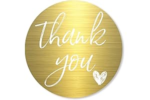 1.5 Inch Thank You Stickers - Golden Gratitude Adornments for All Occasions