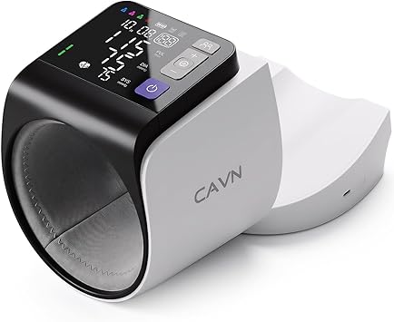 CAVN Blood Pressure Monitor for Home Use, No-Wrap BP Monitor with Arm Tunnel Design, One-Touch Operation, Large Display, Fits 8.7"-15.7" Arms, 4 Users x 199 Memory, USB-C or Battery Powered