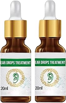 Organic Ear Ringing Remedy Drops, Ear Drops for Ear Infection Treatment, Pain & Earache Drops, Relieves Ear Aches, Infections, Swimmer's Ear, Tinnitus Ear Drops, 20ml Effectively (2Pcs)