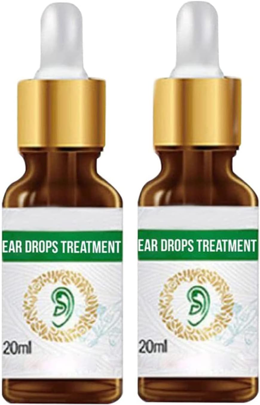 Organic Ear Ringing Remedy Drops, Ear Drops for Ear Infection Treatment, Pain & Earache Drops, Relieves Ear Aches, Infections, Swimmer's Ear, Tinnitus Ear Drops, 20ml Effectively (2Pcs)