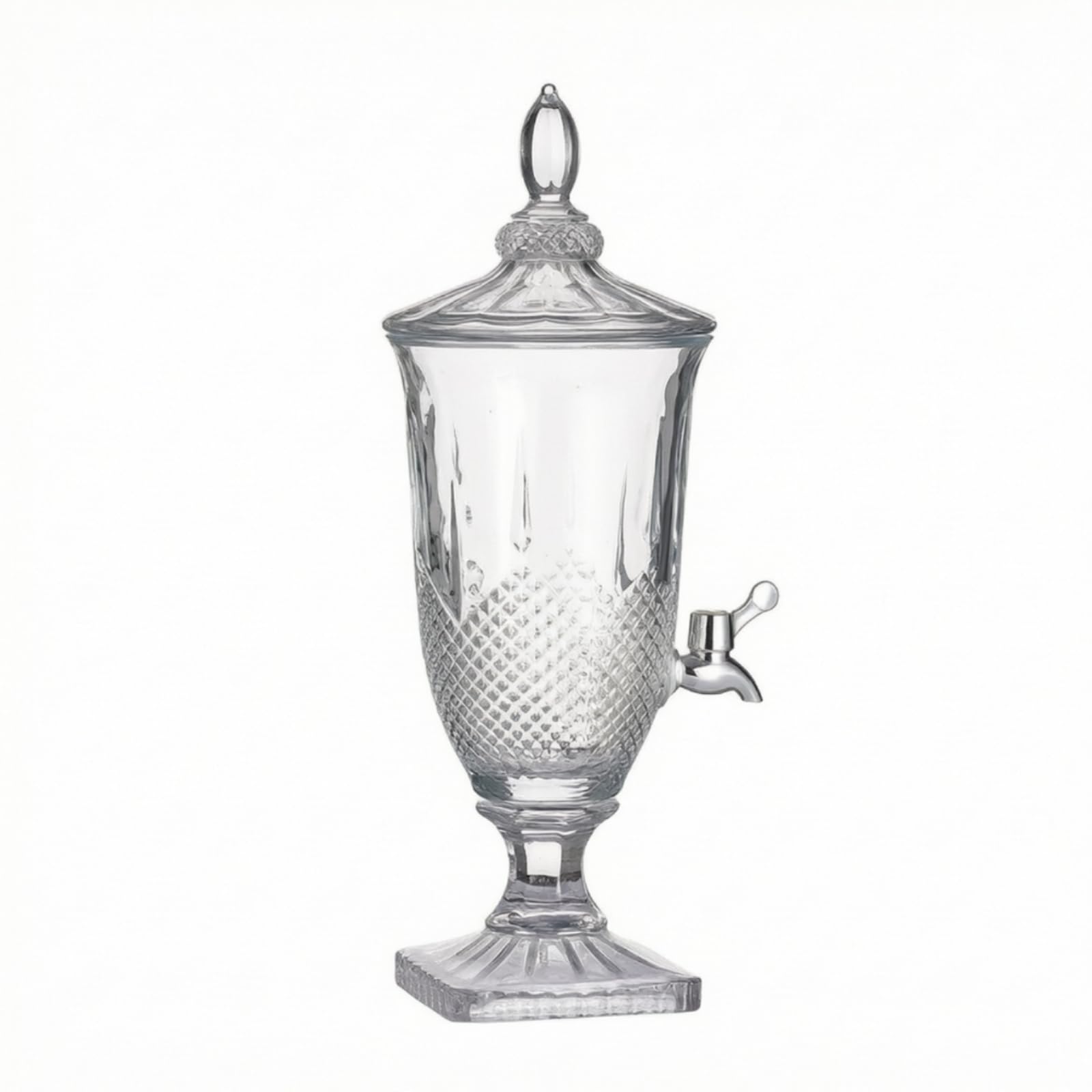 Getränkespender mit Deckel auslaufsicher aus transparent für Gastgeber, Gartenparty, Küche, 2L, Diamant