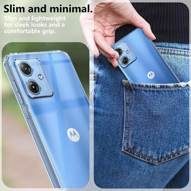 Image of XIVY Crystal Clear Hard Case Cover for Motorola Moto G54 5G / G64 5G - Ultra Hybrid Transparent Shockproof Back Cover with Anti-Yellow | Camera Protective Case