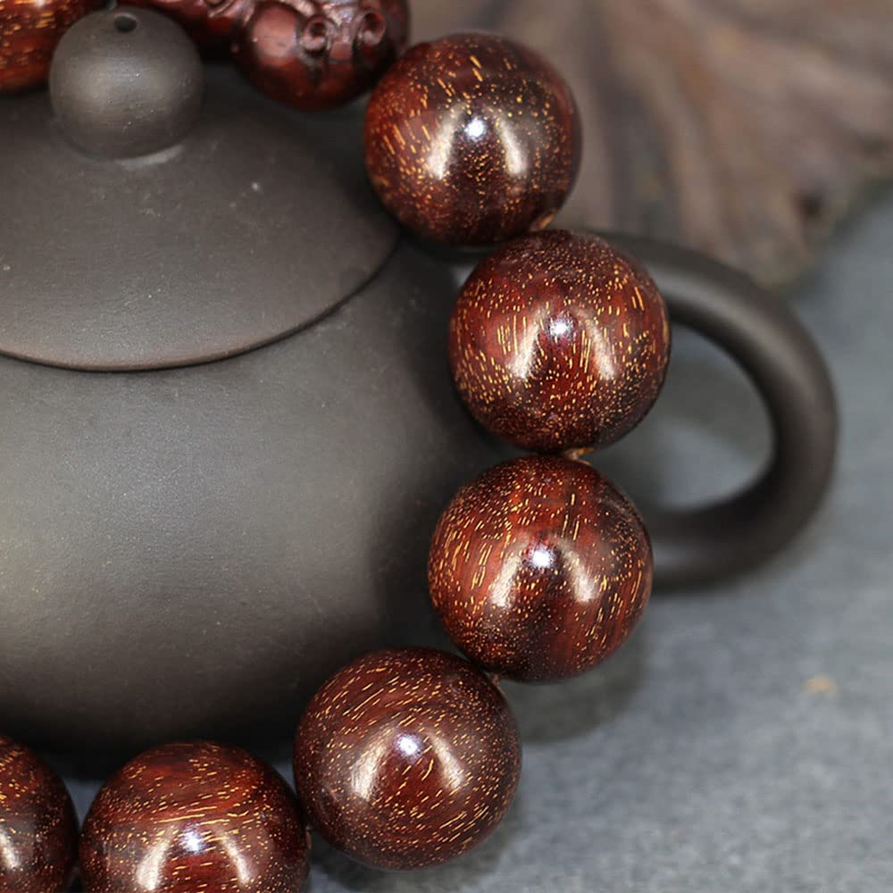 Bracelet En Perles De Bois De Santal - Couleur Marron, Neuf Sans Emballage, Matière Naturelle