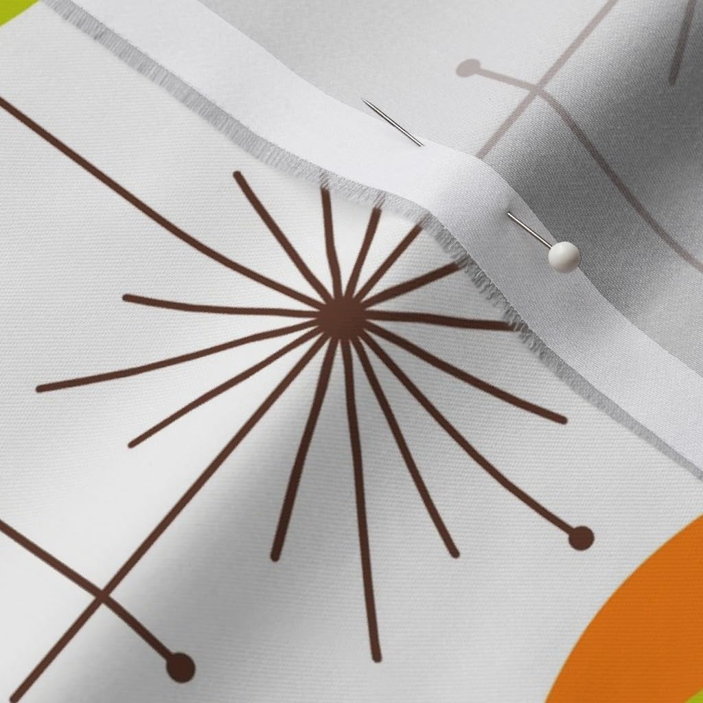 Spoonflower Fabric - Mid Century Modern, Orbs, Large Scale, Starburst, Atomic, MCM, Retro, Printed on Organic Cotton Sateen Fabric by The Yard - Sewing Quilting Apparel Home Decor