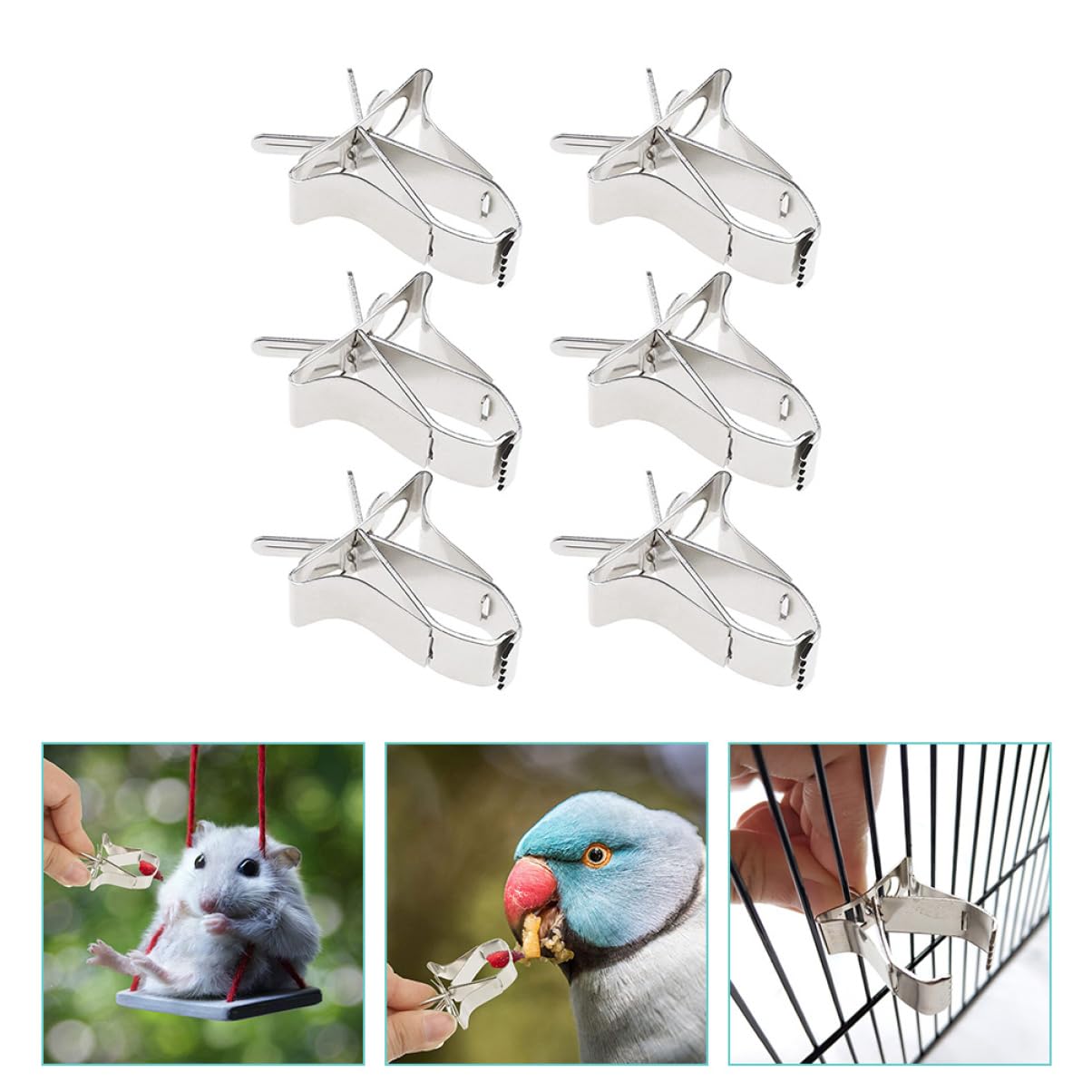 POPETPOP 18pezzi Supporto Alimentare Per Uccelli Acciaio Inossidabile Da Clip Per Frutta e Verdura Accessori Per Pappagalli e Piccoli Animali Sicuro e Pratico Per Alimentazione e Gioco