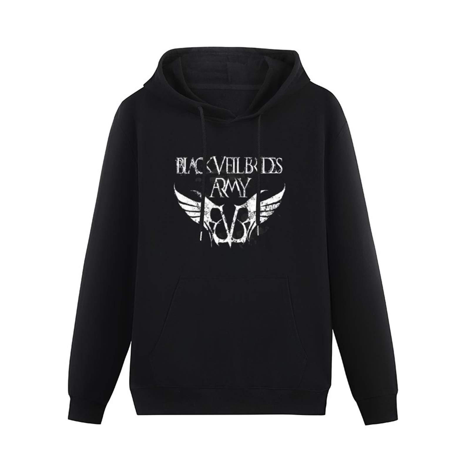 Algem Men's Black Veil Brides Logo Hoodies Long Sleeve Pullover Loose Hoody Sweatershirt Size L