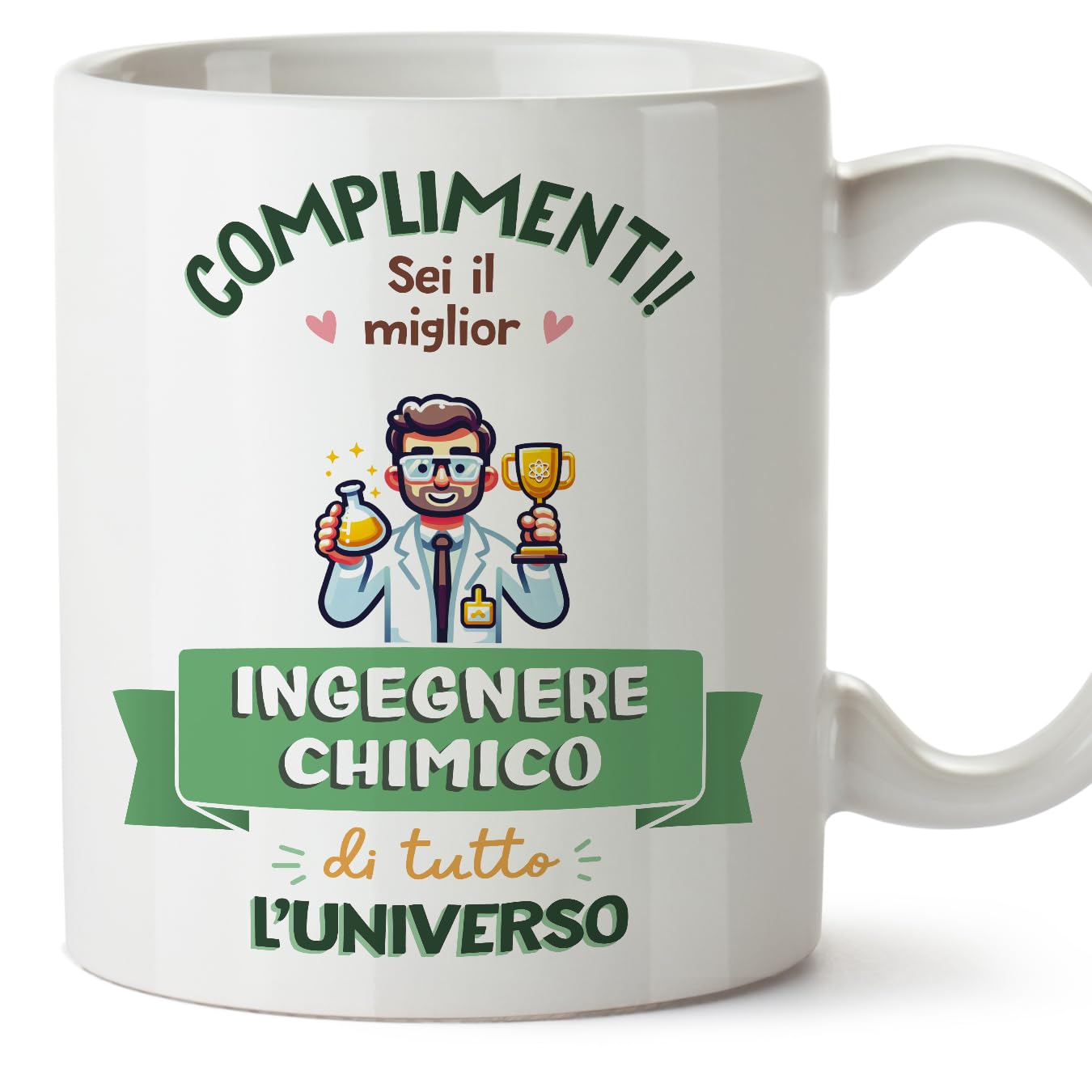 MUGFFINS Chemical Engineer Man Mug - in Italian - Miglior Universo Trofeo - Funny Gift for Colleagues - Ceramic 11oz Mug โ image 1