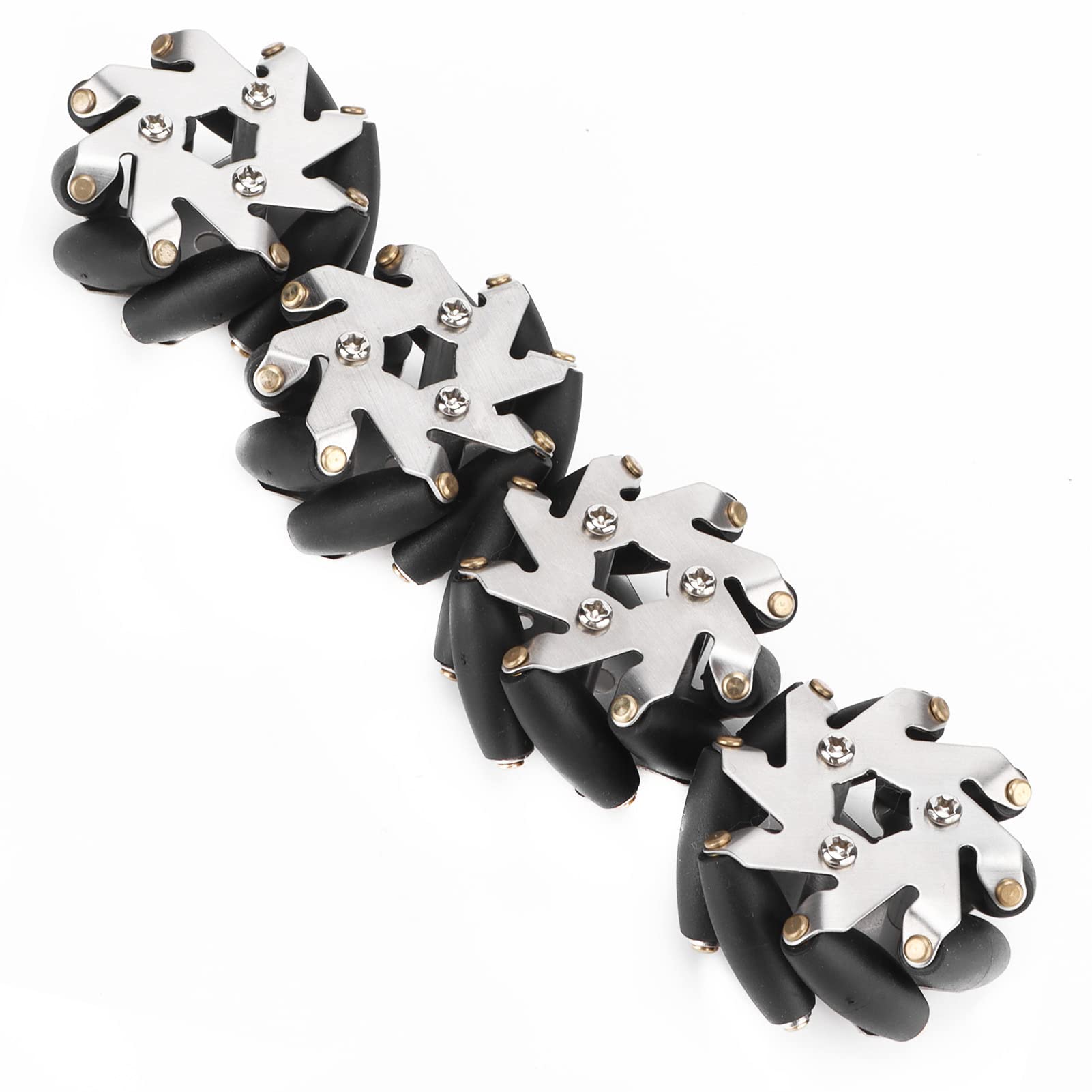 VGEBY Ruota Motrice per Auto RC, Ruote Mecanum in Acciaio Resistente da 4 Pezzi da 48 Mm Set Ruote Sinistra e Destra per Auto Robot 14209 Accessori per modellini di