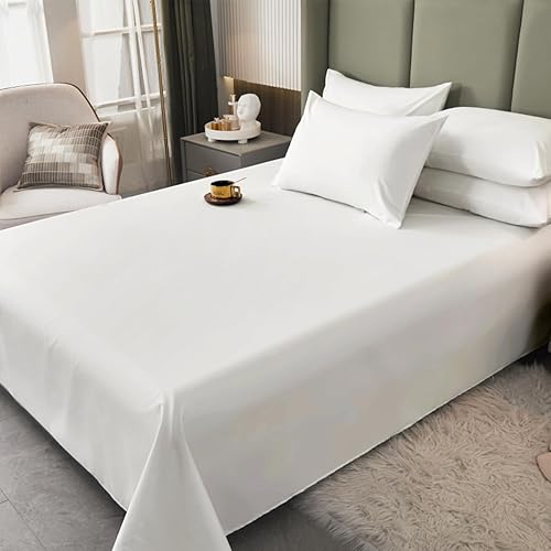 Miniatura 7 de Akiky Sábana encimera de microfibra cepillada, sábana impermeable para cama tamaño Queen King, colcha de lujo y suave (blanco)