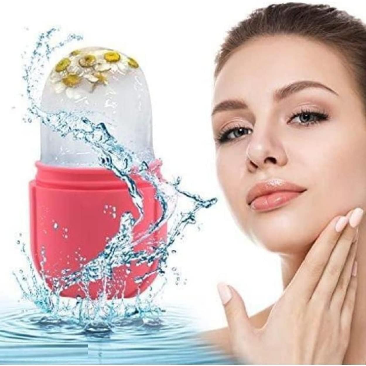 Ice for Face, Ice Face Roller, Ice Roller for Face and Eye, Reusable Beauty Ice Facial Roller for Face Skin Care Silicone Ice Stick Face Ice Mould Icing Tool, Gifts for Her