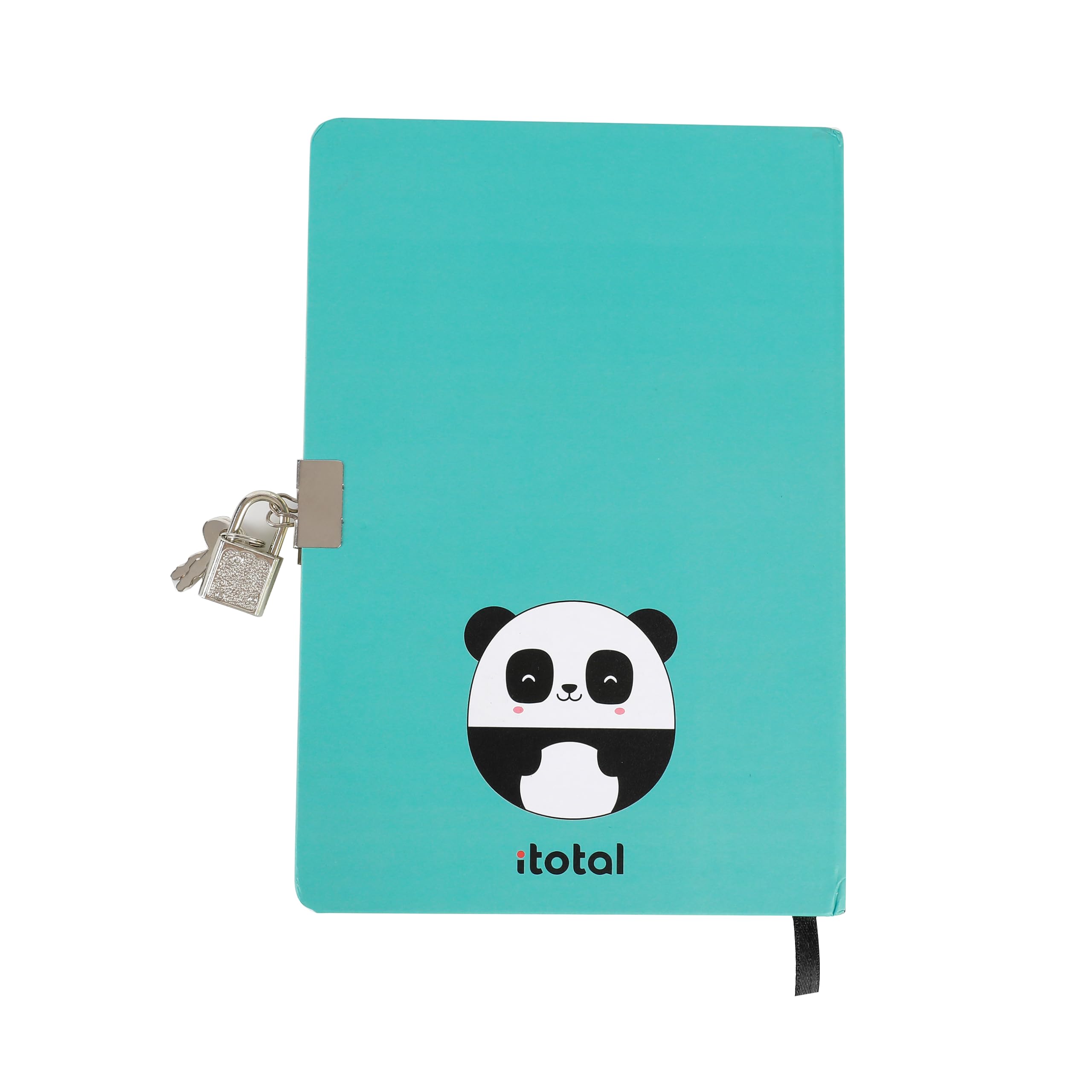 I-TOTAL® - Journal secret fourni avec cadenas en métal et deux clés/journal secret PAGES en DOTS (PANDA) - 2
