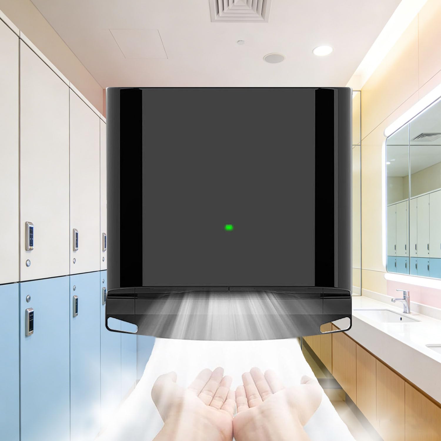 Touchless Hand Dryer, Hand Dryers for Toilets Commercial - 1250W High Speed 80m/s, ABS Housing, Commercial &amp; Household Use, Constant Temperature Mode Black
