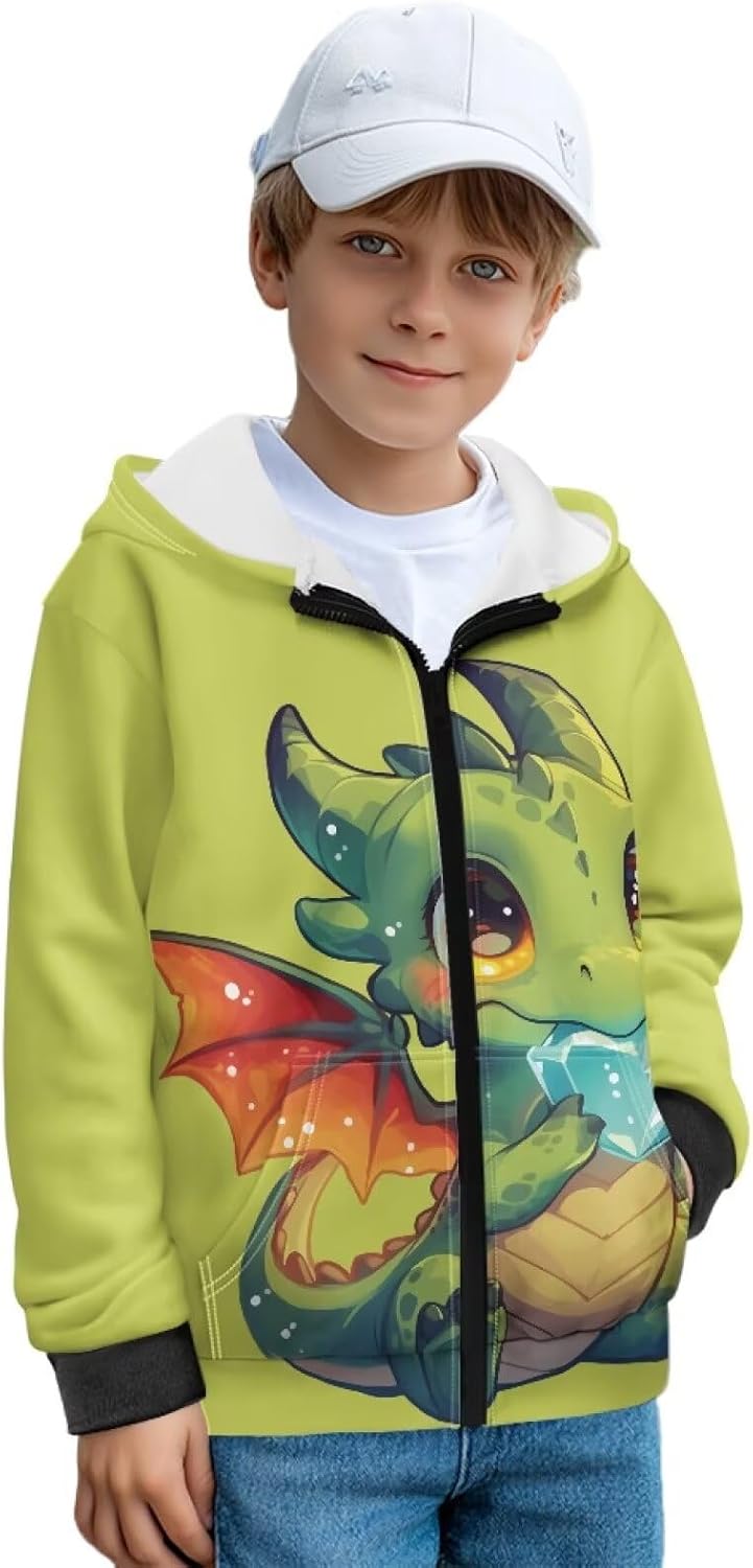 Pensura Zip-Up Hoodie for Kids Long Sleeve Sweatshirt Jacket Full Zip Hooded Sweatshirts