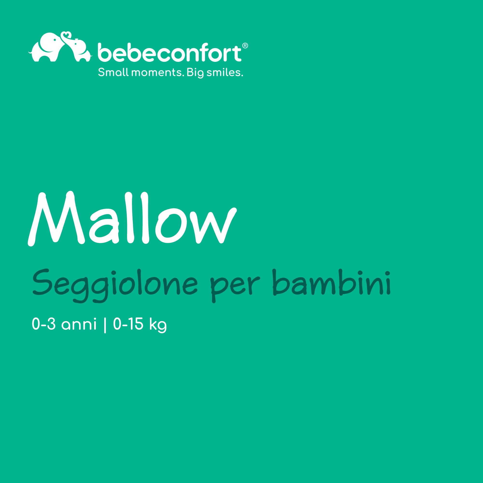 Bebeconfort Mallow, Seggiolone pappa 0 36 mesi, 0-15 kg, Seggiolone pieghevole ultracompatto, Leggero 5.6 kg, Chiusura facile e veloce con una mano, Facile da Pulire, Mineral Green