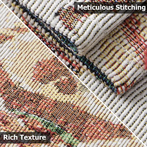 Image of HOKIPO Cotton Jacquard Placemats Set of 4 (12x18 Inches) (IN-530-D3*4) Multicolor Tribal Women