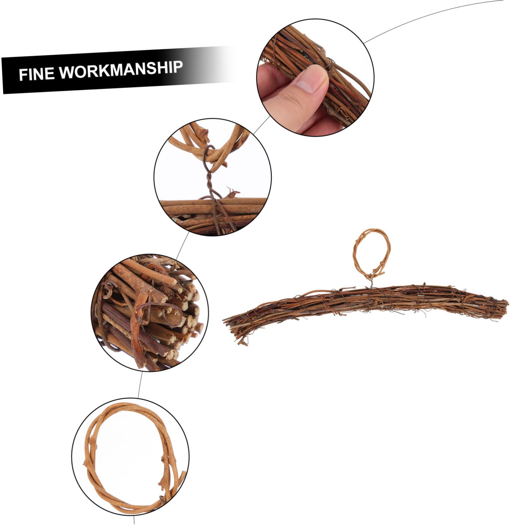 ULTECHNOVO 5piezas Guirnalda De Ratán para Decoración De Puertas y Eventos Marco Colgante Natural para Adornos De Casa y Fiestas Accesorios para Manualidades