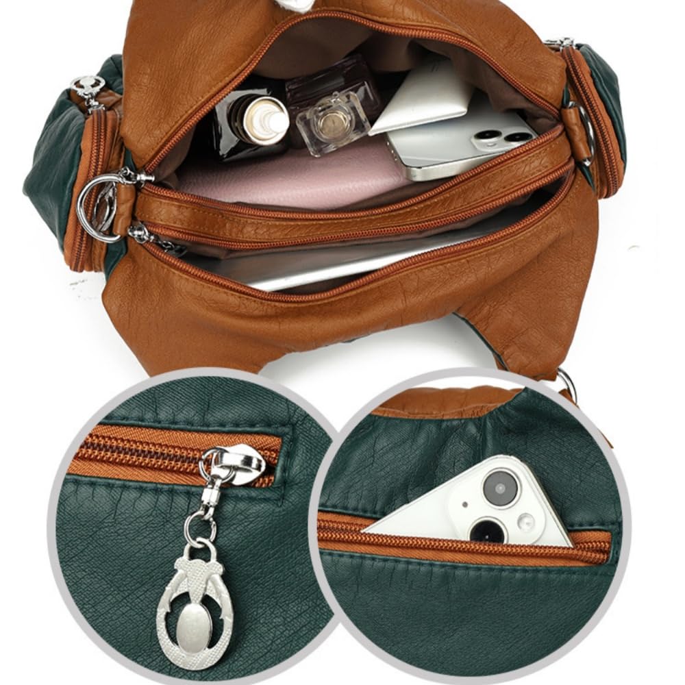 Torebka dla kobiet, duża pojemność, wiele kieszeni, miękka skóra PU, na co dzień, pojedyncza torba crossbody