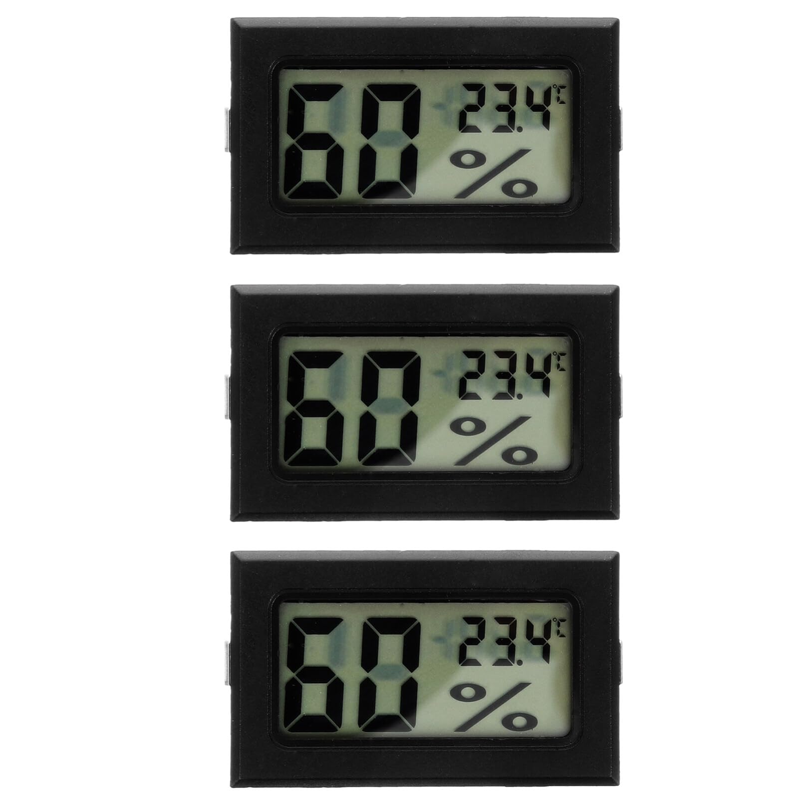 SOLUSTRE 3pcs Mini Digital Electronic Temperature Humidity Meters Gauge Indoor Thermometer Hygrometer LCD Display Fahrenheit for Humidors Greenhouse Garden Cellar Fridge Closet
