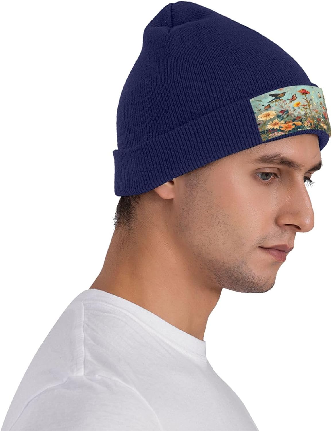 Birds and Butterflies Unisex Beanie for Men and Women Knit Hat Winter Beanies, Bulk Knit Hat for Cold Weather
