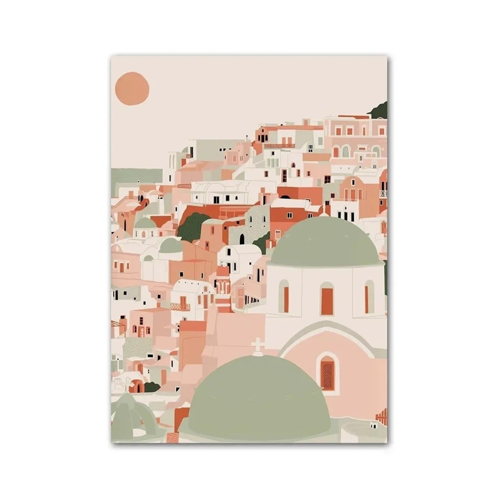 Xenite C Wall Art Anvas Prints Abstract Santorini Building Moroccan Door Wall Art Anvas Painting Nordi Posters And Prints Wall Pictures For Living Room Decor(,30X40cm)