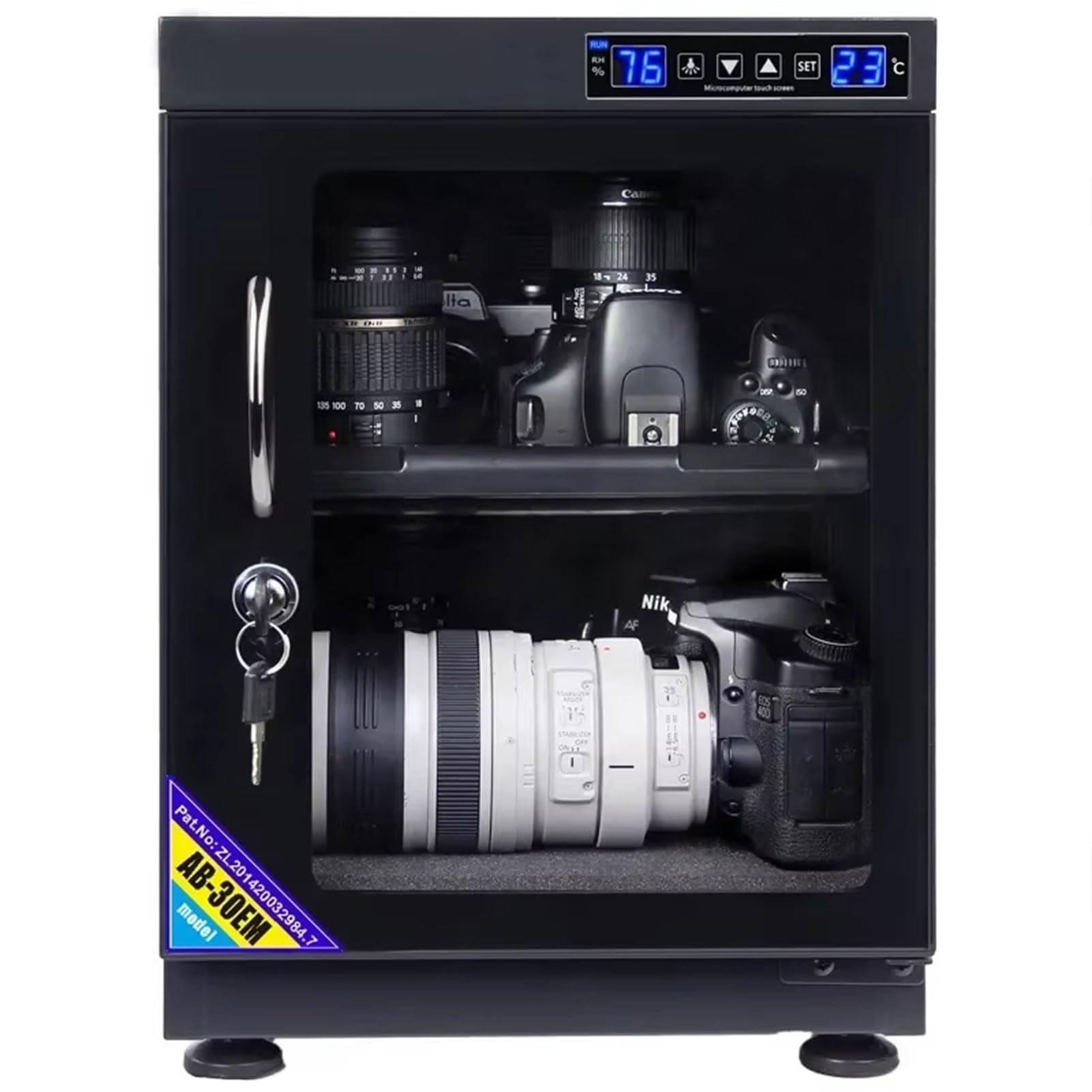 Deumidificazione Dry Cabinet per obiettivo fotocamera e attrezzature fotografiche, scatola elettronica a prova di umidità con display digitale LED