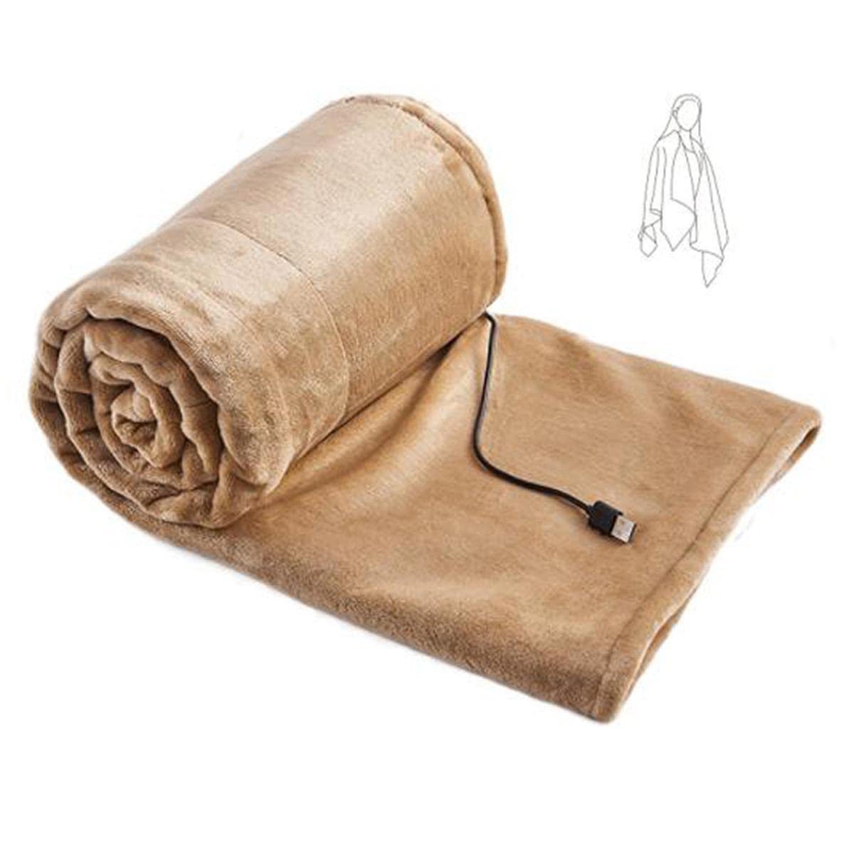 Koc elektryczny szybkie nagrzewanie, podgrzewana narzuta z polaru elektrycznego nad kocem, rozkładana sofa, mały 80 x 100 cm - 6 ciepła, automatyczne wyłączanie - miękki design - można prać w