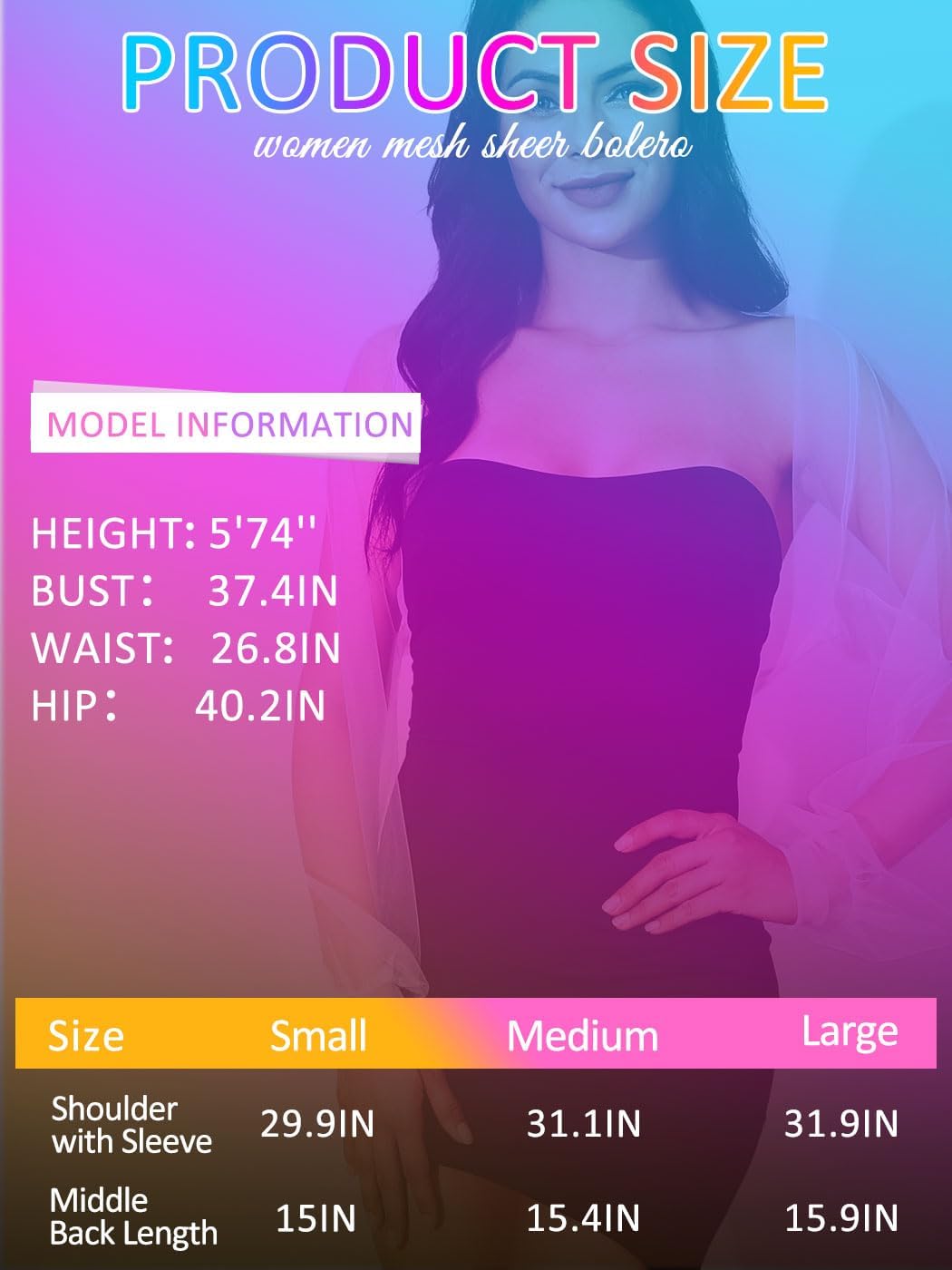 GORAIS Wedding Tulle Bolero Shrug Evening Jacket Long Sleeve Bridal Party Mesh Cardigan for Women and Bride Dresses - Image 5