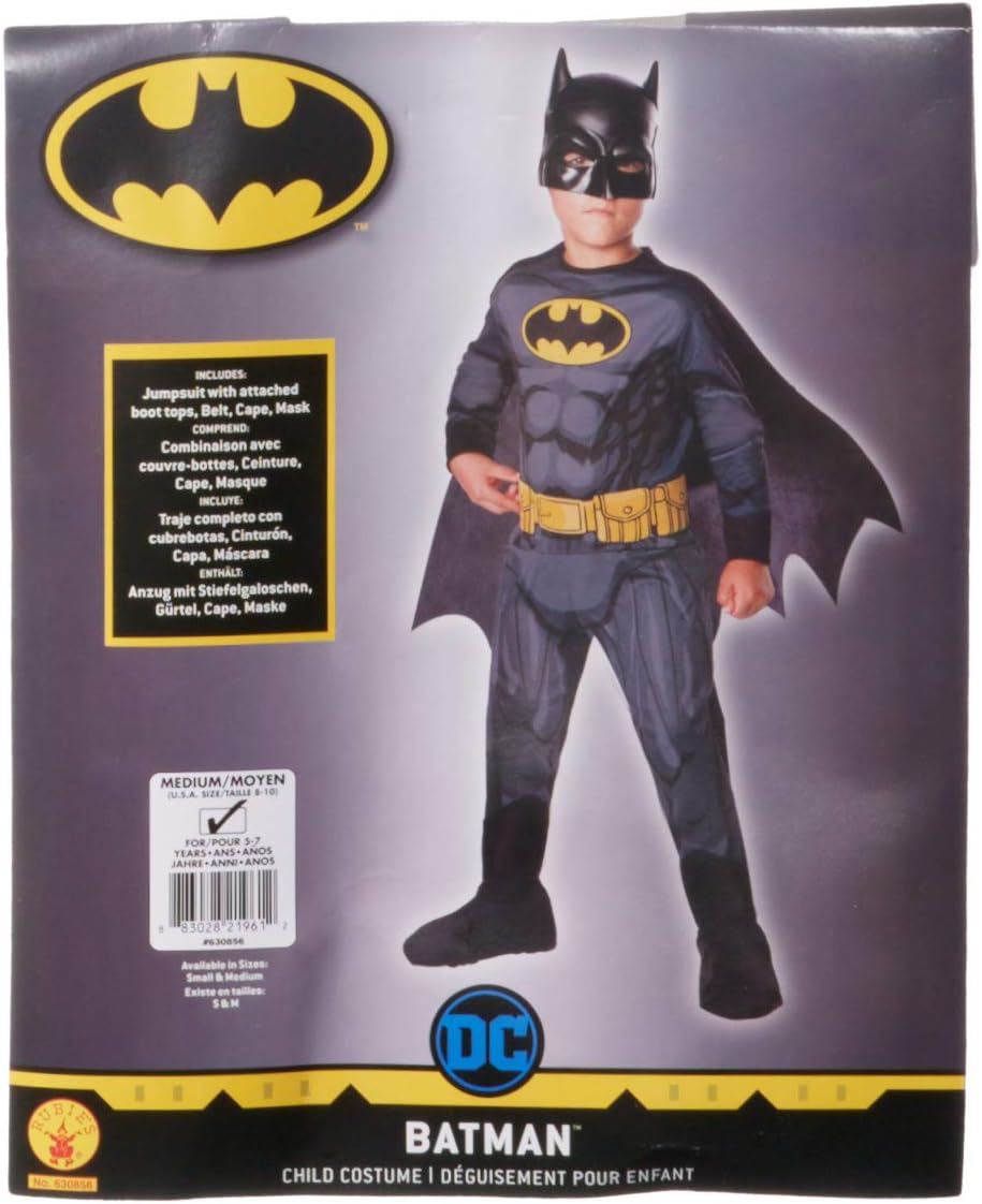 Rubie's Costume 630856-M Boys Dc Comics Batman Costume, Medium, Multicolor : Clothing, Shoes & Jewelry