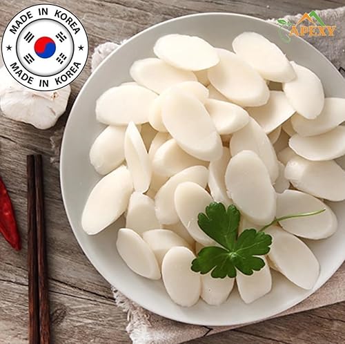 Miniatura 3 de Apexy Pastel de arroz coreano Tteokbokkik, Tteok Masticable, auténtico aperitivo de comida callejera coreana, perfecto con queso y fideos ramen, sin