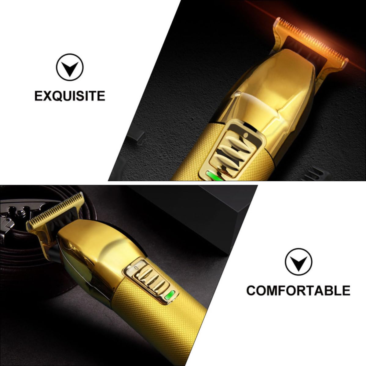 Recortadora de Pelo Eléctrica 3.7v Dorada Diseño Ergonómico