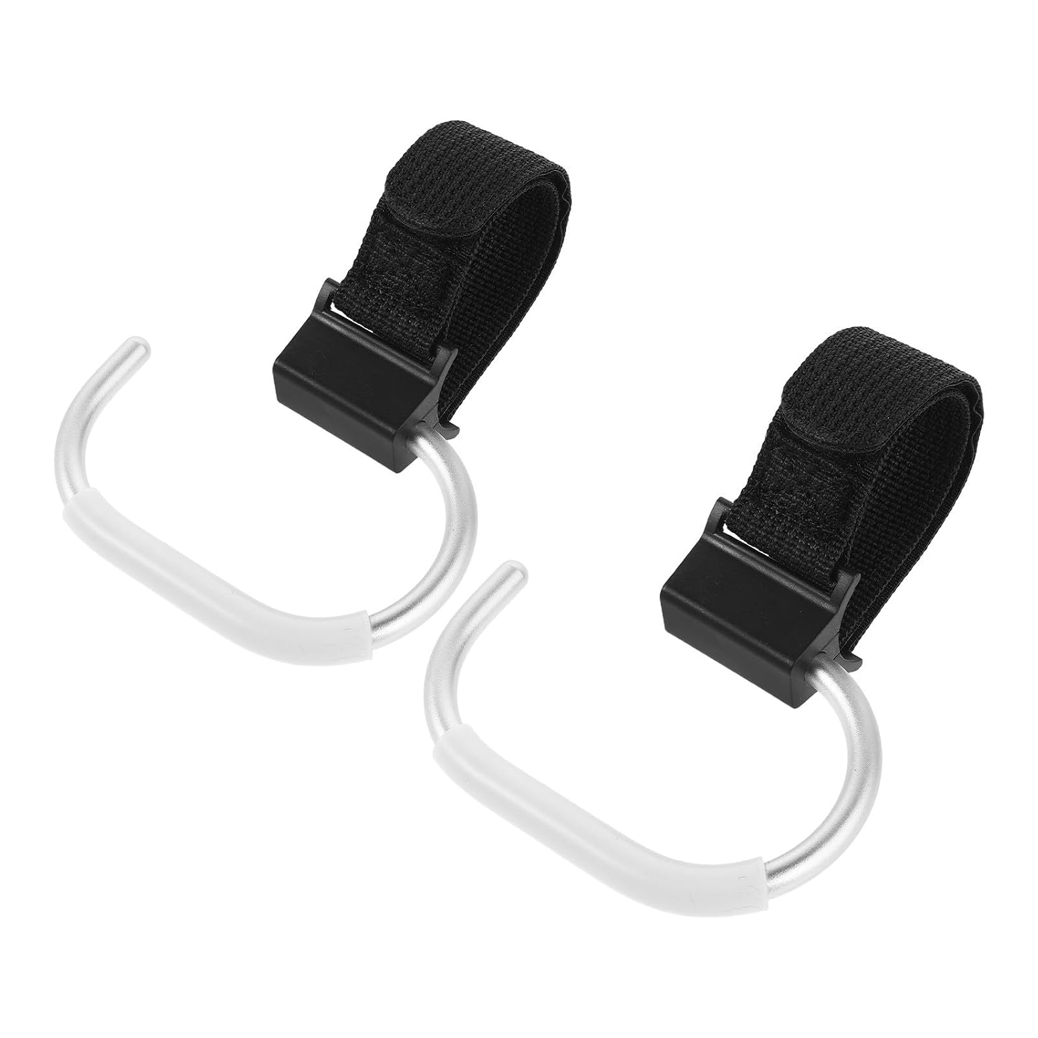 2pcs Double Stroller Swivel Hooks: Adjustable Plastic Alloy Bag Hanger for Shopping and Diaper Bags - Baby Stroller Accessory