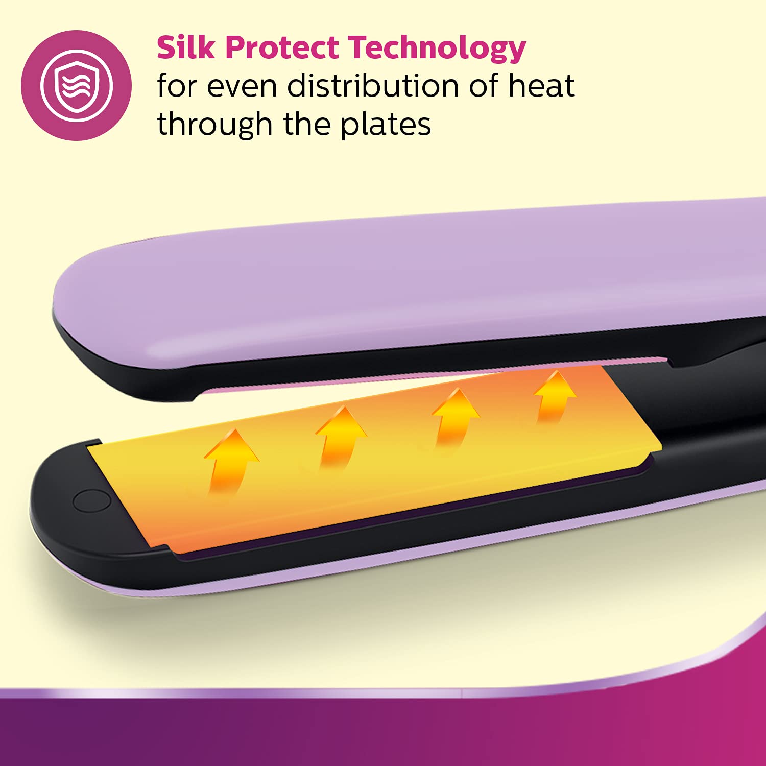 Philips BRE235/00 Corded Compact Epilator (White and Pink) for gentle hair removal at home & BHS393/40 Straightener with SilkProtect Technology. Straighten, curl, suitable for all hair types, Lavender - Image 6 thumbnail