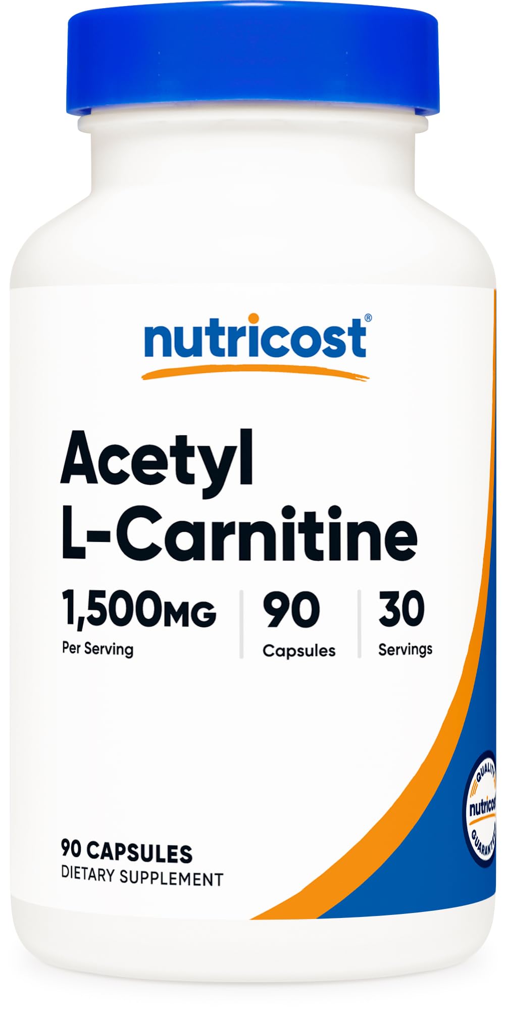 Nutricost Acetyl L-Carnitine (ALCAR) 1,500mg, 90 Capsules for 30 Servings