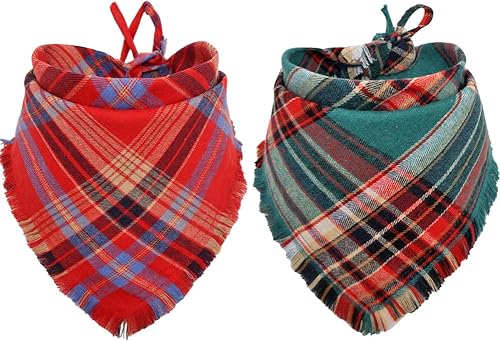 Bandana de otoño para perro, otoño, Acción de Gracias, a cuadros, reversible, triangular, bufanda, accesorios para perros y mascotas