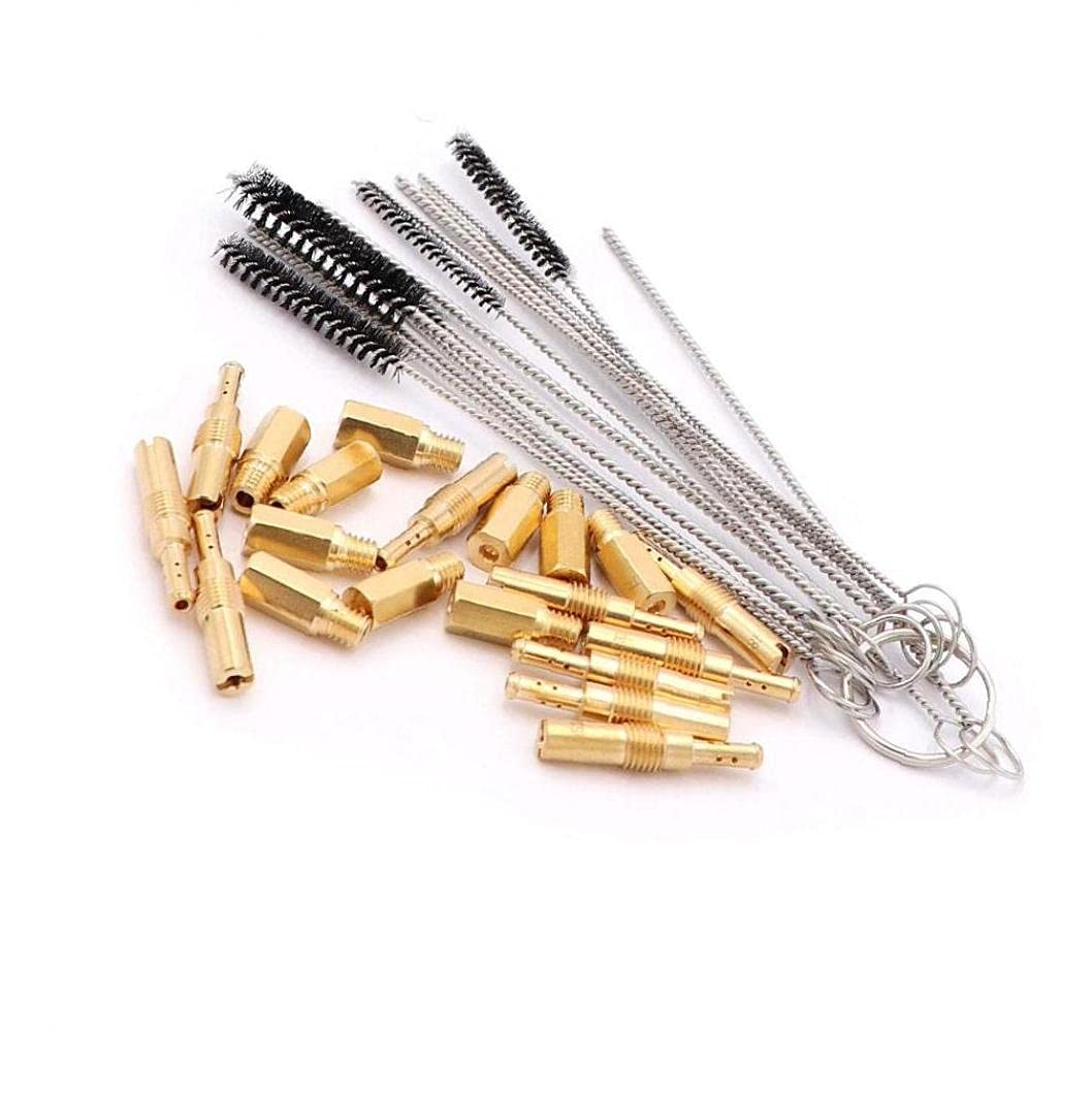 EElabper Carburetor Main Jets and 10 Pcs Slow Pilot Jets Cleaning Brush Set Compatible with for Keihin ATV 21PCS