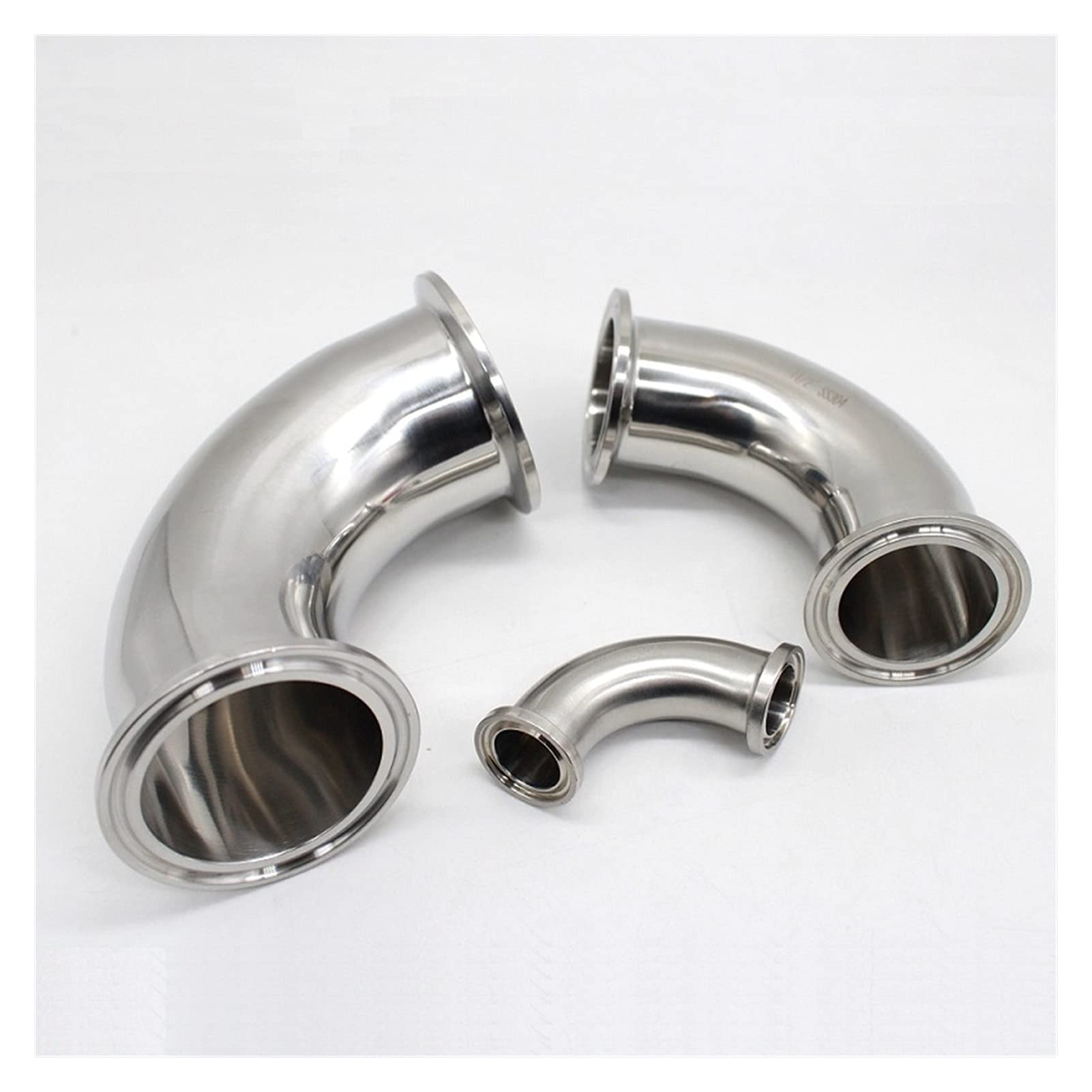 YANGQI yaoqijie Three Clip Codo de Acero Inoxidable SS304 316L 90 Codo de Grado 19MM-102mm Accesorios de pellizco caseros 3/4 "1" 1.5 "2" 2.5 "3" 4" Lasting